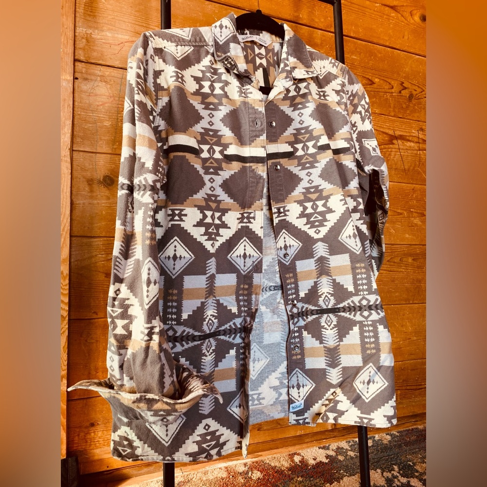 Wool rich button up wool shirt